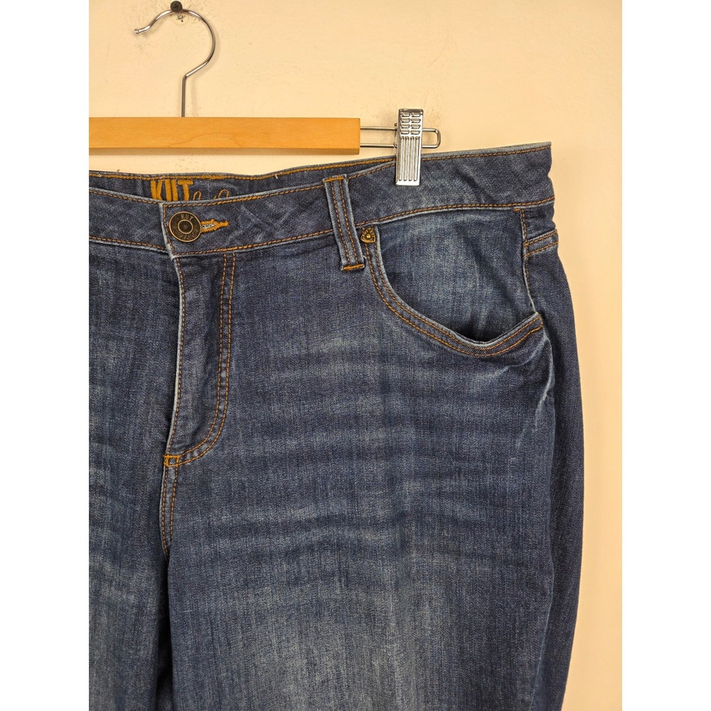 Kut from the‎ Kloth Katy Boyfriend Jeans Dark Wash Blue Plus Size 14W KP799GI7R - Picture 3 of 7